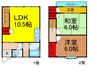 高柳五丁目貸家 2LDKの間取り