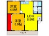 第一寺尾マンション 2LDKの間取り