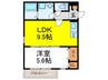 Hilo Nishikujo 1LDKの間取り