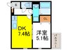 Hilo Nishikujo 1DKの間取り