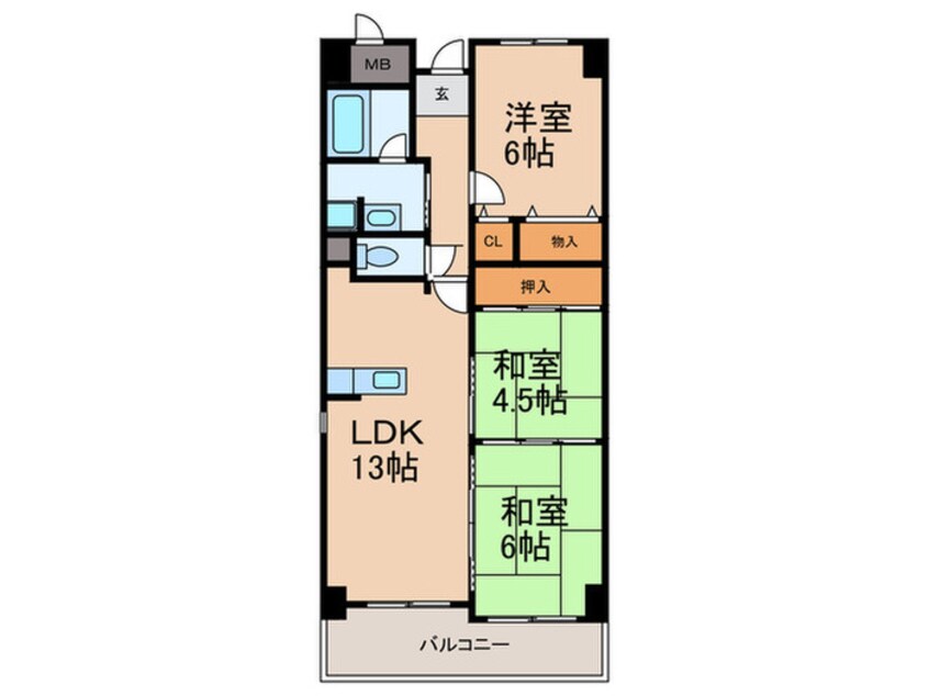 間取図 ロ－ドス９３