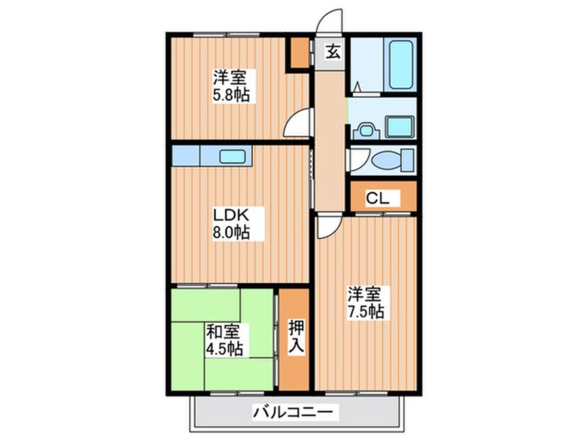 間取図 サニ－ヒル上田