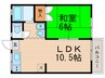 西山ハイツ 1LDKの間取り