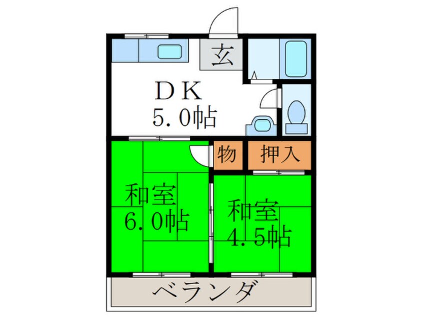 間取図 仲善ﾊｲﾂ