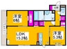 ベアーフルート長曽根 2LDKの間取り
