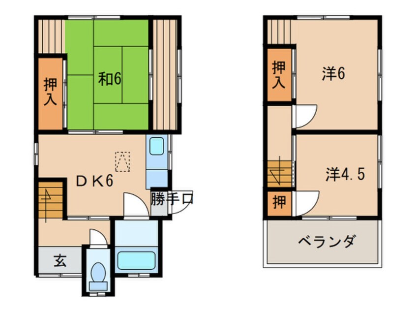 間取図 安堂寺7丁目借家