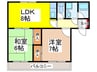 レジデンスさくら 2LDKの間取り