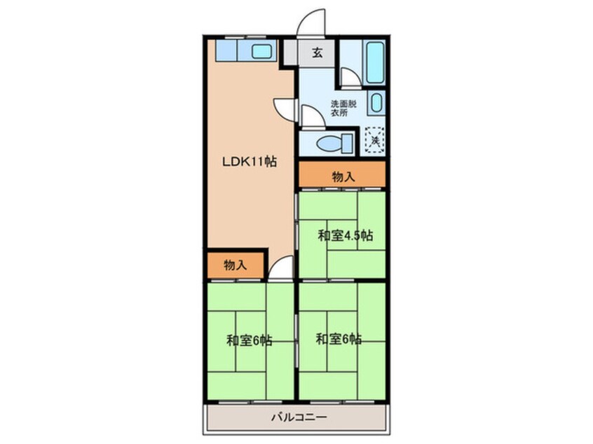 間取図 エコ－ハイツⅡ