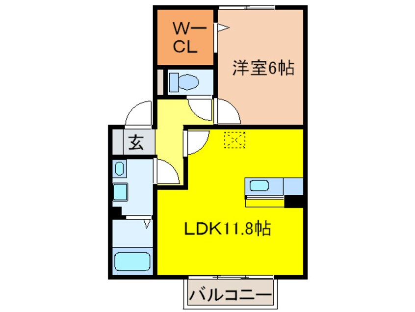 間取図 ラ・ミュ－久宝寺Ⅰ