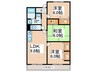 セーヌ東岸和田 3LDKの間取り