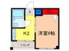 エヴァーグリーンタナカ 1Kの間取り