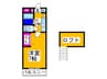 オクト白鷺 1Kの間取り