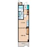ELLEGRANDE OZU 1DKの間取り