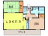 カ－サ甲陽園 2LDKの間取り