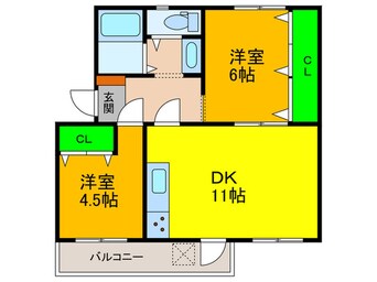 間取図 国土コーポ諏訪ノ森 Ｂ棟404号