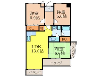 間取図 ﾛｲﾔﾙｺｰﾄⅠ