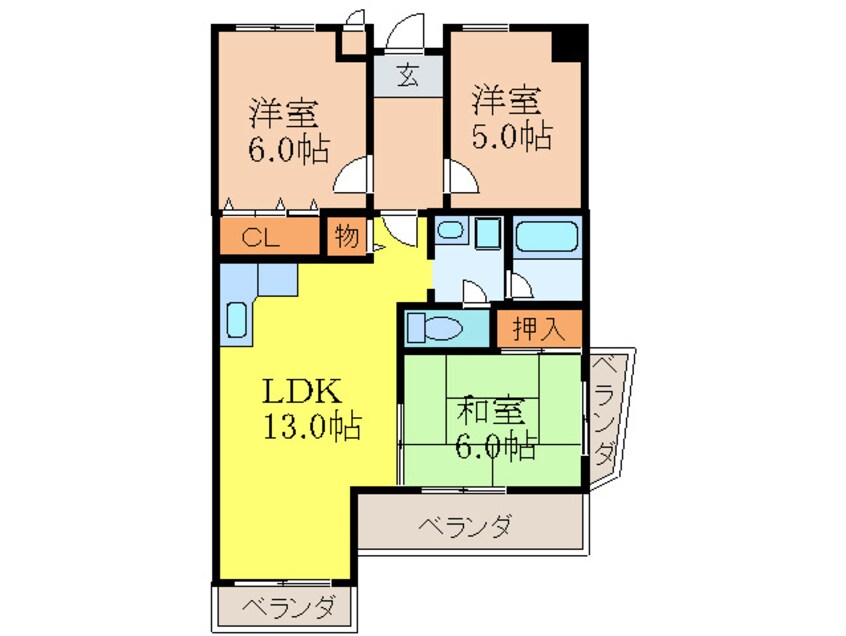 間取図 ﾛｲﾔﾙｺｰﾄⅠ