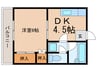 タムラクリーンハイツ 1DKの間取り
