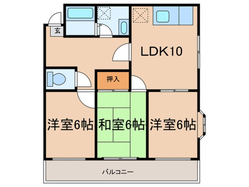 間取図 グレースコート甲東園