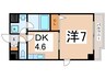 ウォンテ 1DKの間取り