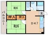 鳴尾ハイツ 2DKの間取り