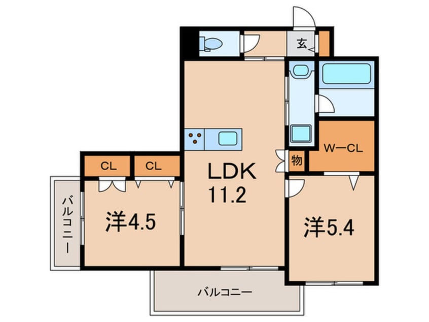 間取図 仮）西宮市高木東町ﾍｰﾍﾞﾙﾒｿﾞﾝ