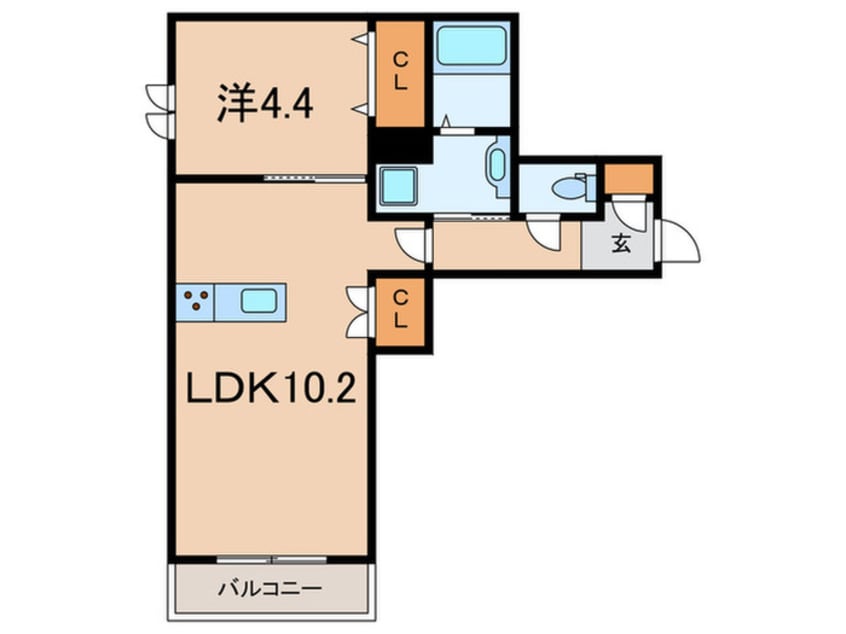 間取図 仮）西宮市高木東町ﾍｰﾍﾞﾙﾒｿﾞﾝ