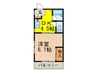 EST1小野原 1DKの間取り