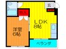 大久保大喜マンション 1LDKの間取り