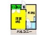 エ－スハイツ 1Kの間取り