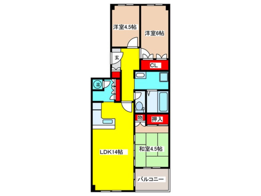 間取図 八尾南ハウスＡ（402）