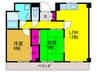 エイチ・ツ－オ－深野 2LDKの間取り