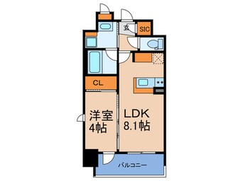 間取図 ｴｽﾃﾑｺｰﾄ谷町九丁目(801)