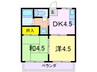 岡本ハイツ 2DKの間取り