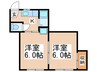 八木ビル 2Kの間取り