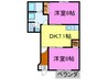 ユニゾン川西Ⅰ 2DKの間取り