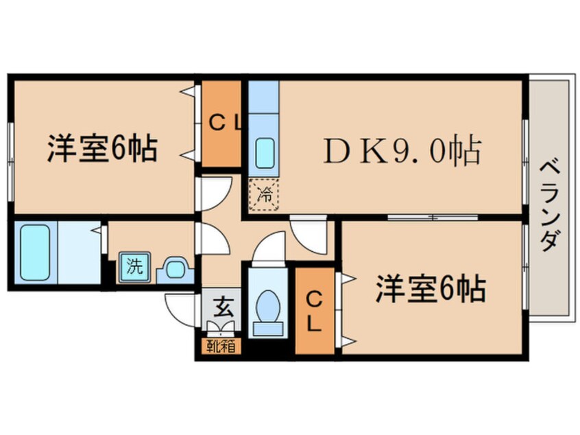 間取図 ウェストビレッジ桃山Ｂ棟