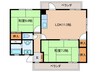 ピアシティ朝霧 2LDKの間取り