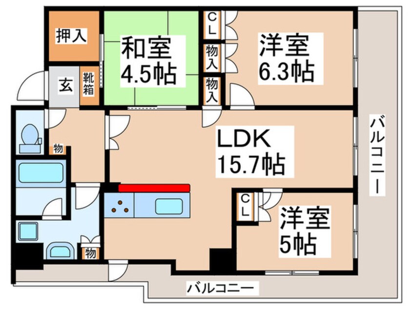 間取図 ファインフラッツ日本橋(503)