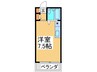 プリエール南堀江 1Rの間取り