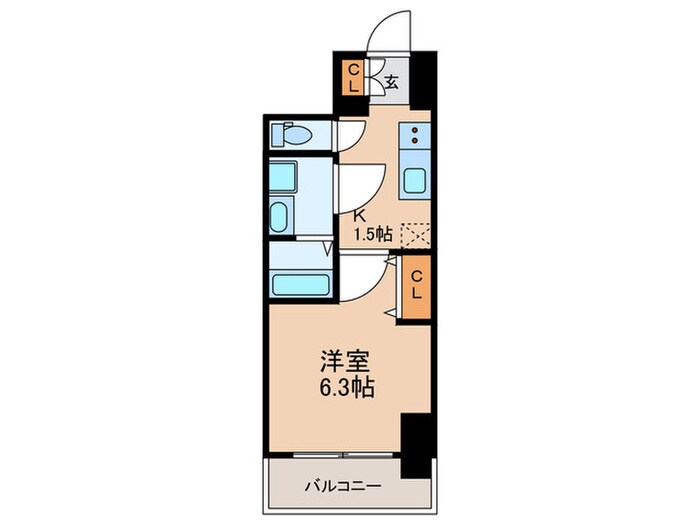 間取り図 ｴｽﾘｰﾄﾞﾚｼﾞﾃﾞﾝｽ大阪谷町ザ・ﾏｰｸｽ