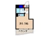 朝日プラザ深草（707） 1Rの間取り