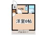 白樺マンション 1Kの間取り