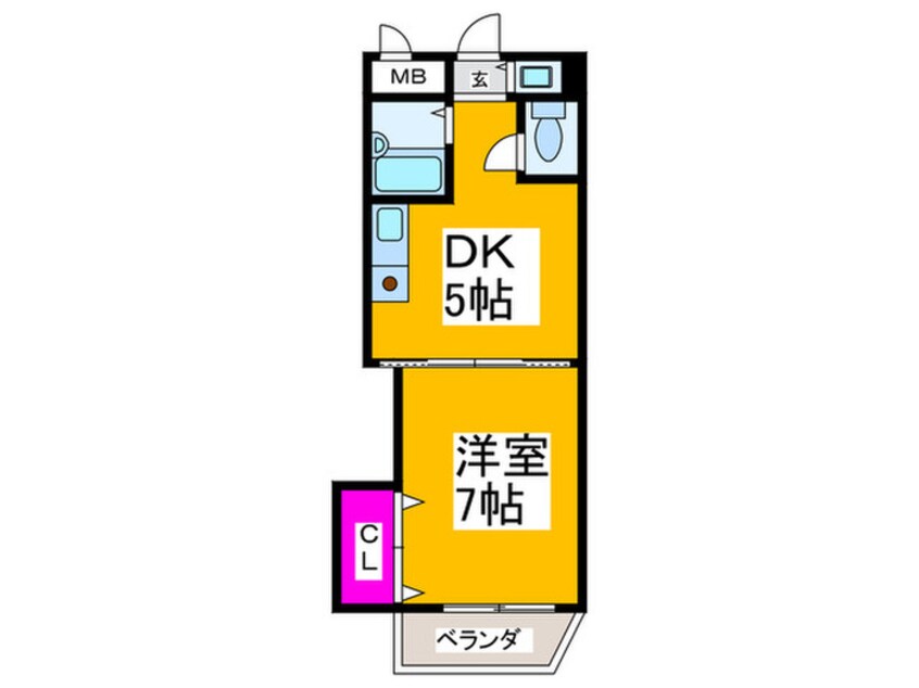 間取図 ハイツヴァレイ中百舌鳥