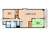 フォレスト壱番館 2LDKの間取り