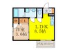 GRANDIR吹田寿町 1LDKの間取り