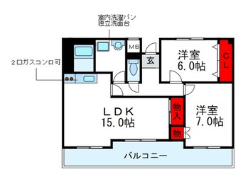 間取図 ラ・フィ－ネ竹園