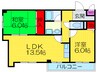 メゾンドボヌ－ル 2LDKの間取り