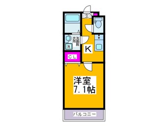 間取図 エステイトE長吉川辺