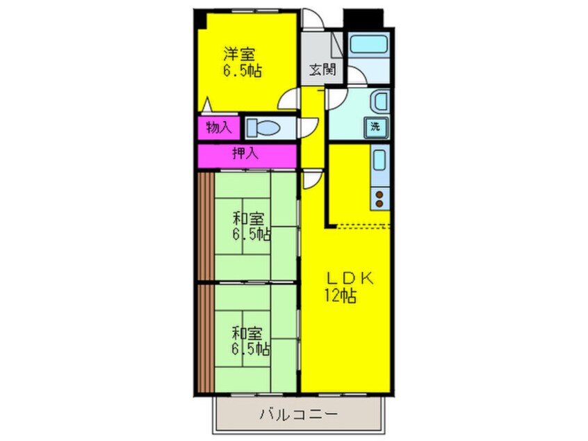 間取図 レユシール谷村 三番館